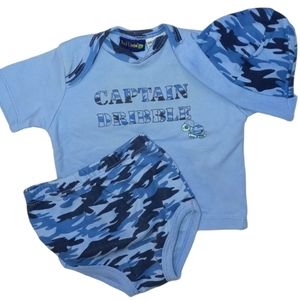 Tad Little 3 Piece Set Shirt, Diaper Cover, & Hat